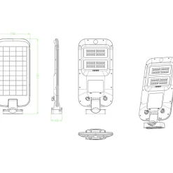 Tête de lampadaire solaire 2000 Lumens avec détecteur de présence
