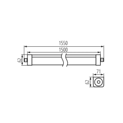Tube LED SMD 75W 10000lm étanche IP65 1500mm - Blanc Naturel 4000K