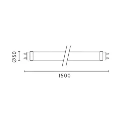 Tube LED T8 G13 150cm 22W - Alimenté 1 Côté - Blanc Froid 6000K - 8000K - SILAMP