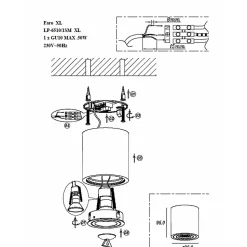 Tube lumineux Prestige Faro noir 1 x GU10 1 pièce