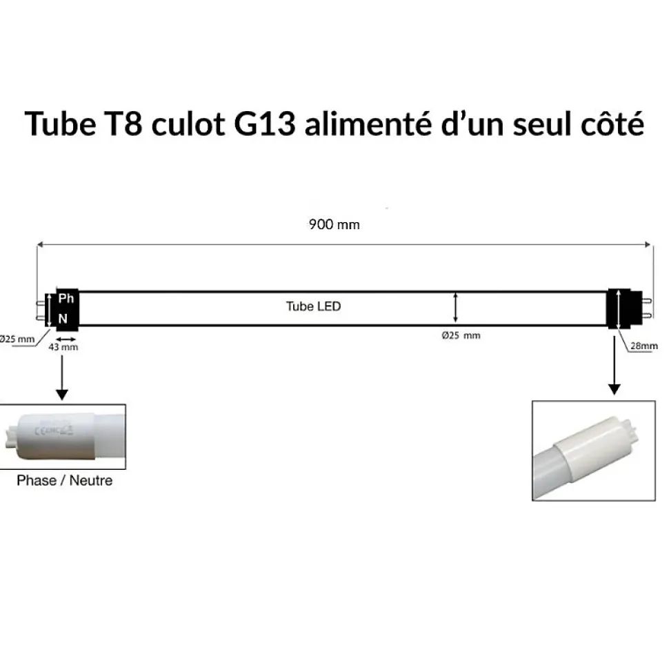 Tube Néon LED T8 90cm 12W 150lm/W Haut Rendement - Blanc Neutre 4000K - 5500K - SILAMP