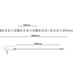 Tuya LED-RGB Stripe avec Bluetooth, fonction, Stripes, plastique, multicolore, LED intégré,