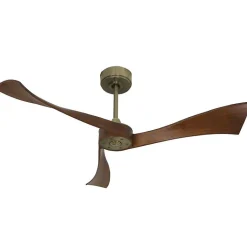 Twist , Ventilateur déstratificateur d'air, pales bois laquées sombres 132 Cm, moteur laiton sans lumière
