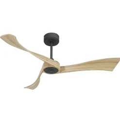 Twist , Ventilateur déstratificateur d'air, pales bois clair 132 Cm, moteur noir sans lumière