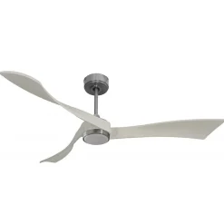 Twist, Ventilateur déstratificateur d'air, pales laquées blanches 166 Cm Moteur chrome brossé avec point lumineux LED.
