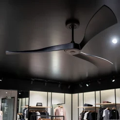 Twist, Ventilateur déstratificateur d'air, pales bois noir166 Cm Moteur noir, sans lumière