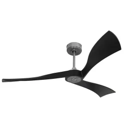 Twist, Ventilateur déstratificateur d'air, pales bois noir166 Cm Moteur chrome, sans lumière