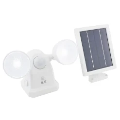 V60 - Projecteur Solaire Double Led - 500 Lumens - Détecteur De Mouvement - Ip44 - Blanc