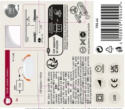 VariFit Panneau encastré LED Veluna Edge IP44 rond 90mm 6W 450lm 3000K Blanc gradable