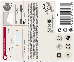 VariFit Panneau encastré LED Veluna Edge IP44 carré 90x90mm 6W 450lm 3000K Blanc