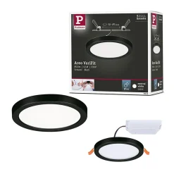 VariFit Panneau encastré LED Areo IP44 rond 118mm 6,5W 550lm 4000K Noir