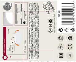 VariFit Panneau encastré LED Veluna Edge IP44 rond 90mm 6W 450lm 3000K Blanc