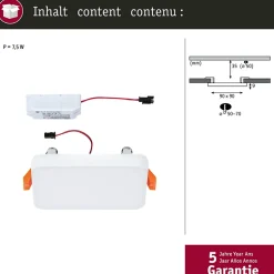 VariFit Panneau encastré LED Veluna Edge IP44 carré 90x90mm 6W 450lm 3000K Blanc gradable