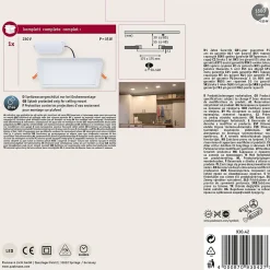 VariFit Panneau encastré LED Areo IP44 carré 175x175mm 13W 1200lm 4000K Blanc