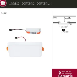 VariFit Panneau encastré LED Veluna Edge IP44 carré 120x120mm 8,5W 650lm 3000K Blanc