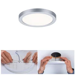 VariFit Panneau encastré LED Areo IP44 rond 118mm 6,5W 500lm 4000K Chrome mat