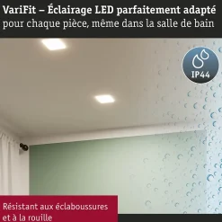 VariFit Panneau encastré LED Smart Home Zigbee 3.0 Veluna Edge IP44 carré 160x160mm 15,5W 1000lm Tunable White Blanc gradable