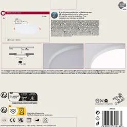 VariFit Panneau encastré LED Veluna Edge IP44 rond 200mm 17W 1500lm 3000K Blanc gradable