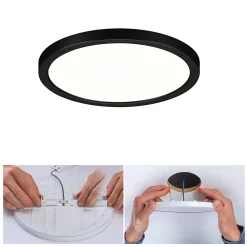 VariFit Panneau encastré LED Areo IP44 rond 175mm 13W 1300lm 4000K Noir
