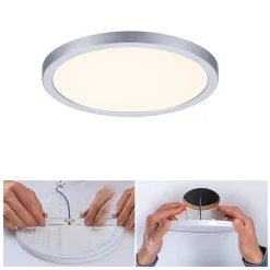 VariFit Panneau encastré LED Areo IP44 rond 175mm 13W 1200lm 3000K Chrome mat