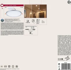 VariFit Panneau encastré LED 3-Step-Dim Areo IP44 rond 230mm 16W 1400lm 3000K Chrome gradable