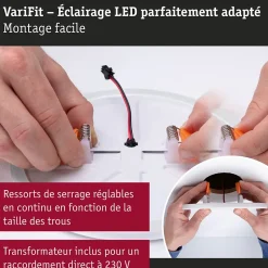 VariFit Panneau encastré LED 3-Step-Dim Areo IP44 carré 230x230mm 16W 1400lm 3000K Blanc gradable