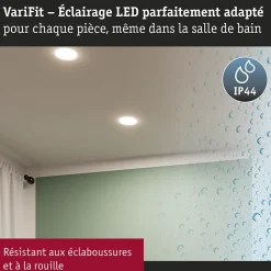 VariFit Panneau encastré LED Smart Home Zigbee 3.0 Veluna Edge IP44 rond 160mm 15,5W 1000lm Tunable White Blanc gradable