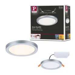 VariFit Panneau encastré LED Areo IP44 rond 118mm 6,5W 550lm 3000K Chrome mat