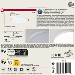 VariFit Panneau encastré LED Veluna Edge IP44 rond 160mm 12W 1100lm 3000K Blanc gradable