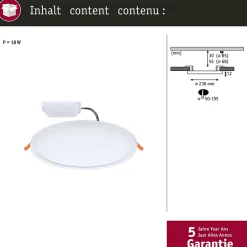 VariFit Panneau encastré LED Smart Home Zigbee 3.0 Areo IP44 rond 230mm 16W 1400lm Tunable White Blanc gradable
