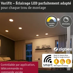 VariFit Panneau encastré LED Smart Home Zigbee 3.0 Areo IP44 rond 230mm 16W 1400lm Tunable White Blanc gradable