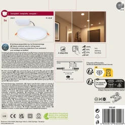 VariFit Panneau encastré LED 3-Step-Dim Areo IP44 rond 175mm 13W 1200lm 3000K Blanc gradable