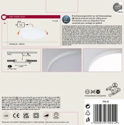 VariFit Panneau encastré LED Veluna Edge IP44 rond 160mm 12W 1100lm 4000K Blanc gradable
