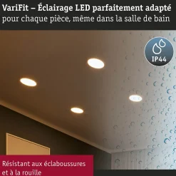 VariFit Panneau encastré LED Dim to Warm Areo IP44 rond 175mm 13W 1200lm 3 Step Dim to warm Chrome mat gradable