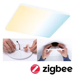 VariFit Panneau encastré LED Smart Home Zigbee 3.0 Veluna Edge IP44 carré 200x200mm 18W 1400lm Tunable White Blanc gradable