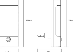 Veilleuse à détection Marcy LED intégrée blanc neutre IP20 0.42W l.5,44xH.13xP.6,31cm GoodHome