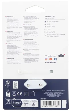 Veilleuse 2 en 1 crépusculaire à détection LED intégrée blanc neutre IP20 0,6W l.2,3xH.11,5cm Otio