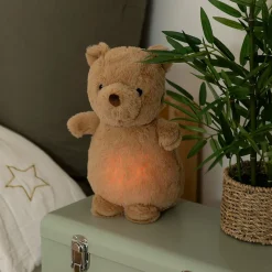 Veilleuse à pile multifonctions H.27cm peluche marron - Atmosphera