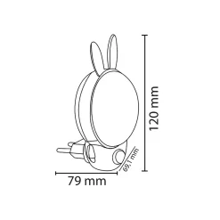 Veilleuse à prise Panda 1W, 30 lm, IP20, 2CCT, ANDY-couleur aléatoire : rose / bleu / vert / rouge