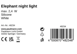 Veilleuse Akku Elephant 165x115mm RGBW+ Blanc Silicone