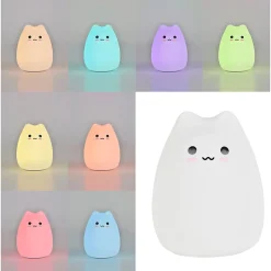 Veilleuse chat LED integrée RGB 4W IP20 H.16cm Corep