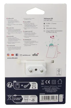 Veilleuse crépusculaire LED intégrée blanc neutre IP20 0,28W l.6xH.6xP.2,8cm Otio