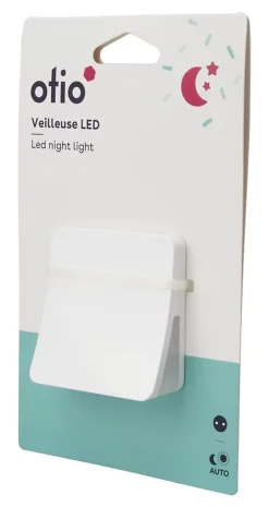 Veilleuse crépusculaire LED intégrée blanc neutre IP20 0,28W l.6xH.6xP.2,8cm Otio