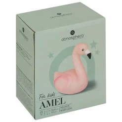Veilleuse enfant à pile flamant rose Amel rose H14,5cm - Atmosphera