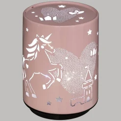 Veilleuse enfant LED Push - métal - H11 cm - Rose cheval- Atmosphera