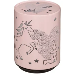 Veilleuse enfant LED Push - métal - H11 cm - Rose cheval- Atmosphera