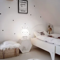 Veilleuse lapin LED integrée blanc 3W IP20 H.23cm Seynave