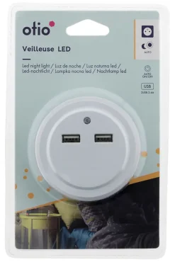 Veilleuse LED Otio IP20 1W blanc neutre l.13 x H.20 x P.7 cm