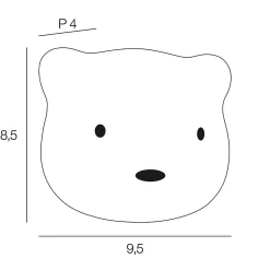 Veilleuse LED Ourson 1,5W IP20 l. 4 x H.8,5 cm blanc froid à blanc chaud tactile USB Corep blan