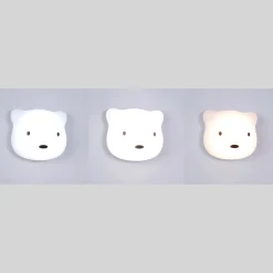 Veilleuse LED Ourson 1,5W IP20 l. 4 x H.8,5 cm blanc froid à blanc chaud tactile USB Corep blan